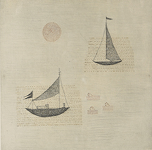 南桂子「海」1955年 カラーエッチング EA 額装済 南桂子「海」1955年 カラーエッチング EA 額装済