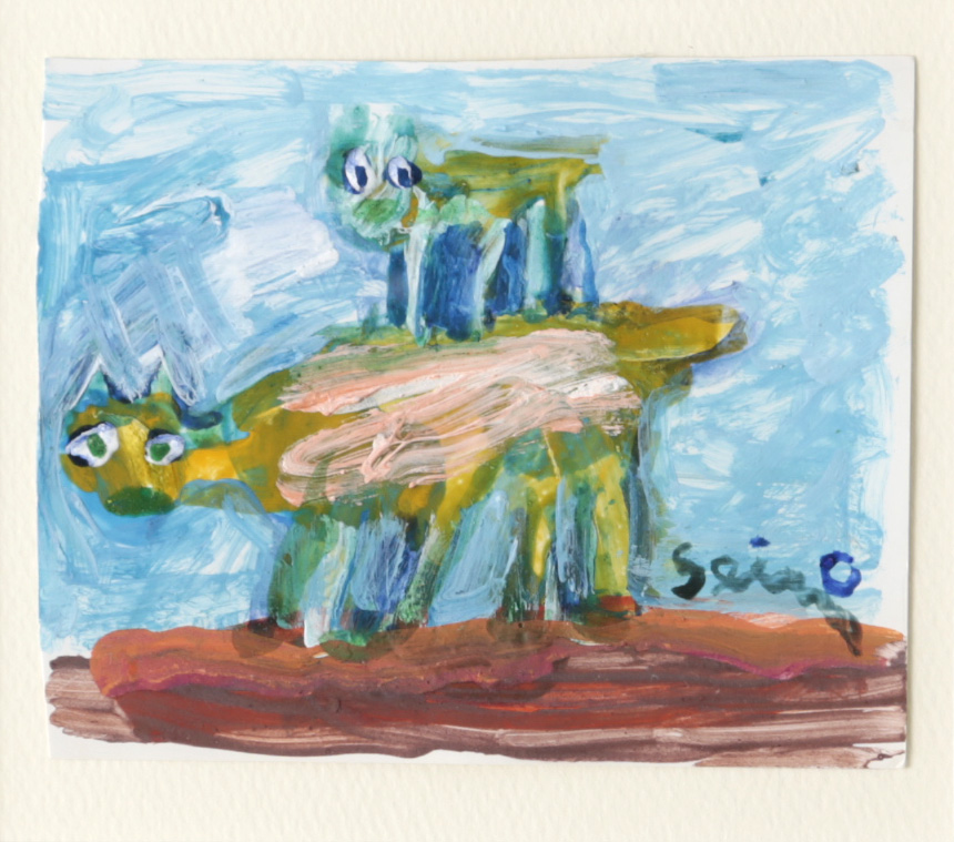 田島征三 銅版 東介さんの顔 額装 田島征三 Seizo Tashima どうぶつの親子 | ONLINE STORE | Walls