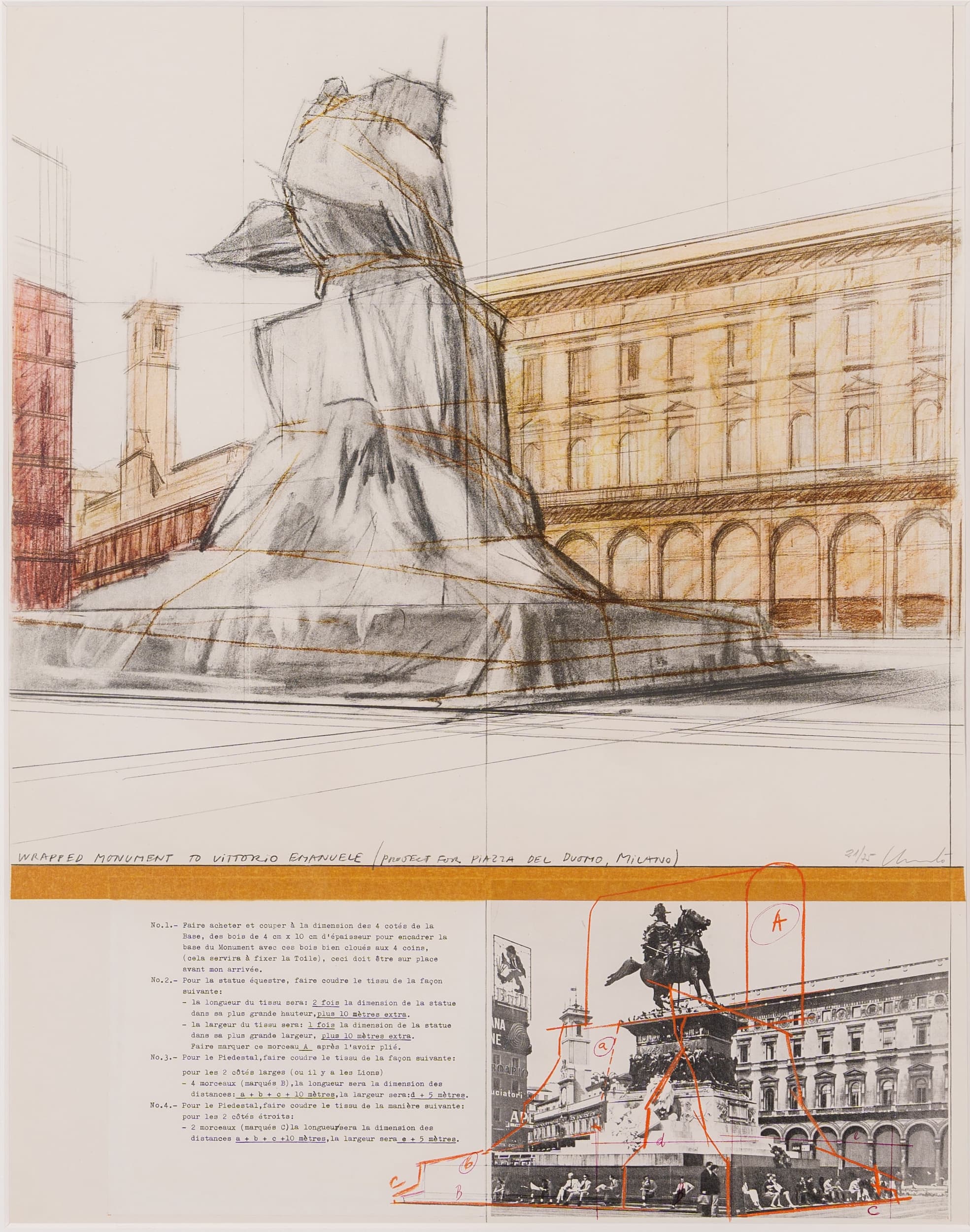 Wrapped Monument to Vittorio Emanuele, Project for Piazza del