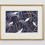 Autumn grasses and birds（額装済）