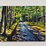 朝のひかりさすこもれびの小道